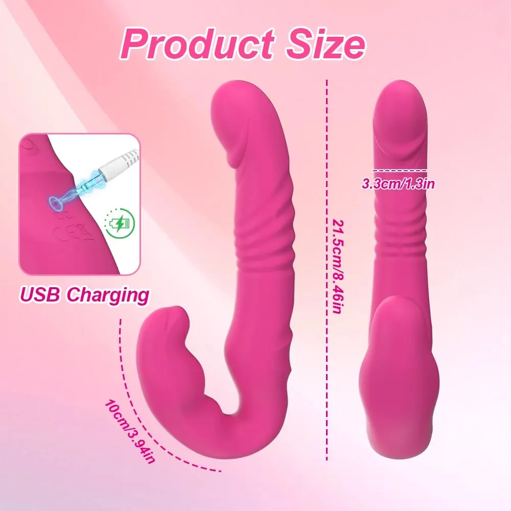 Thrusting Vibrator Sex Toys for Women Strap-on Double Heads Dildo Vibrators G Spot Clitoral Rabbit Vibration Masturbator