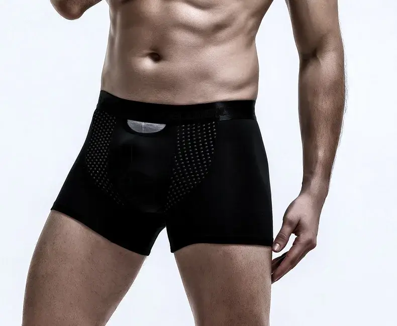 Boxershorts för män Push Up Underkläder Modal Trosa Man Andas Magnetisk Is Silk Bullet Separation Pouch Kalsonger Cueca