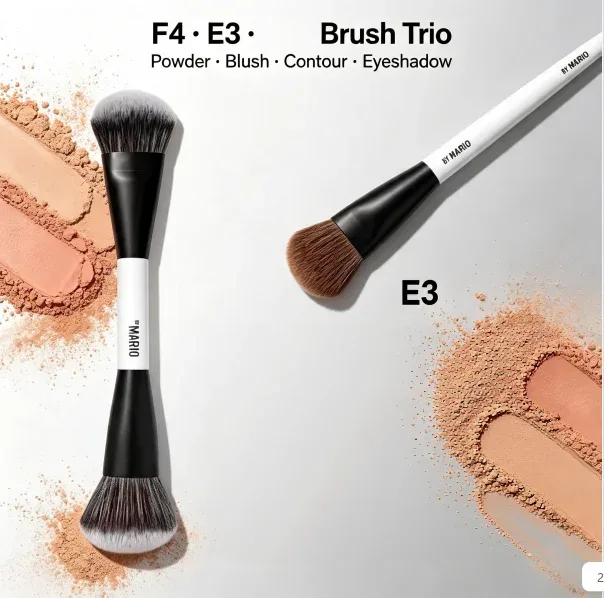 Soft Fiber Hair Cosmetic Brush Set - F1-F4 E1-E6 Series Makeup Brushes for Highlight Blush Ambient Glow - Premium Quality