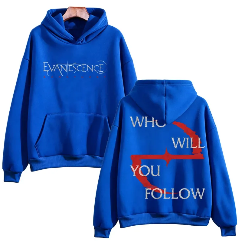 Evanescence Who Will You Follow Hoodie Unisex Gothic Rock Band Sweatshirts Long Sleeve Fans Concert Streetwear Unisex Loose Tops