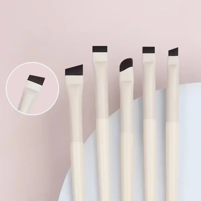 Upgrade Blade Eyeliner Brush Set Ultra Thin Fine Angle Flat Eyebrow Brush Under The Eye Place Precise Detail Brushes Ivory