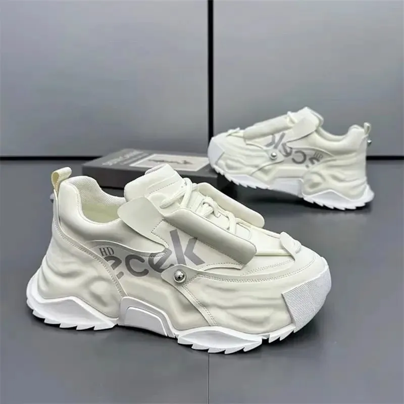 Tênis de plataforma para homens designer de moda sapatos de couro casuais para homem chunky altura aumentada tênis masculino zapatillas hombre