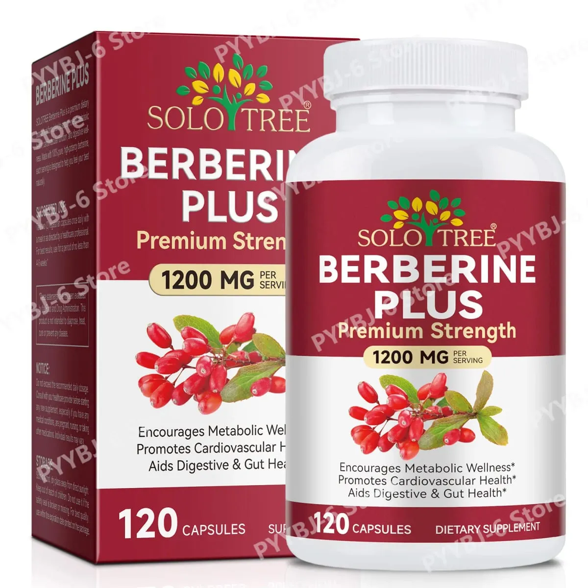 Berberine Plus Capsules 1200mg Berberine HCl Metabolism & Digestive Gut Health Support 120 Capsules
