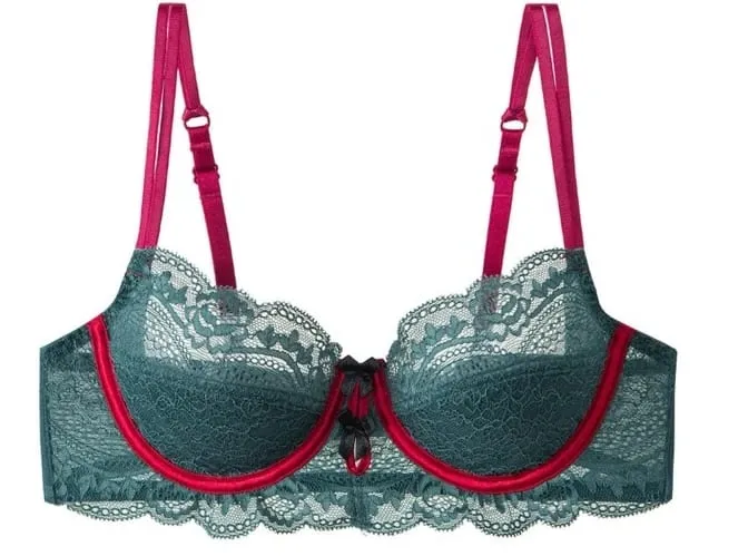 Women Sexy Red Lace Bra French Ultra Thin Minimizer Non Wired Breathable Brassiere Large Bust Reduce Underwear 32‑42