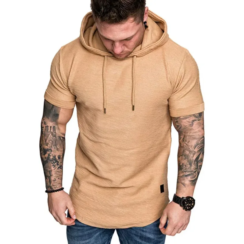 2026 Brand New Mens Hoodies Sweatshirts Short Sleeve Men Hoodies Sweatshirt Casual Solid Color Man Hoodie For Male Hooded