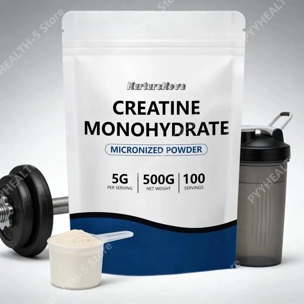 Creatine Monohydrate Powder Micronized 5g Per Serving 100 CT 500g Net Weight for Sports Nutrition Fitness Training Support