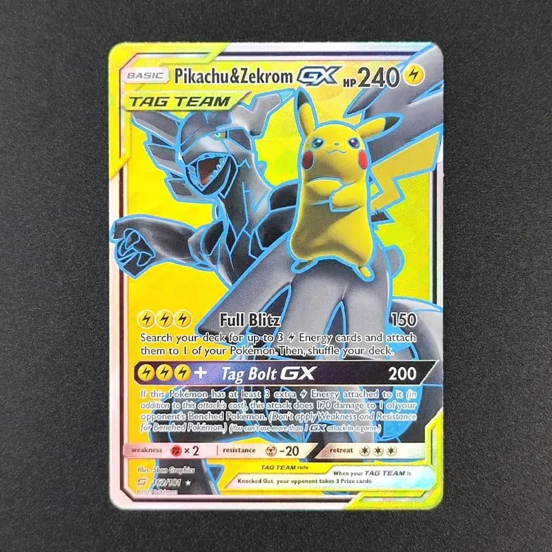 DIY PKM TCG Card TAG TEAM Latias & Latios Gengai Mimikyu Mewtwo Mew Moltres Zapdos Articuno GX Trading Card Game