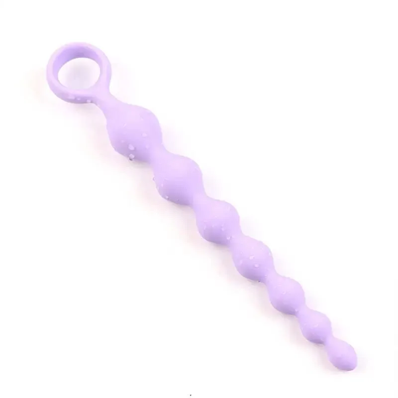 Soft Silicone Anal Dildo with Heart Beads Big Balls G-Spot Stimulating Butt Plugs for Couples Adult Sex Toy Sexy Anal Plug