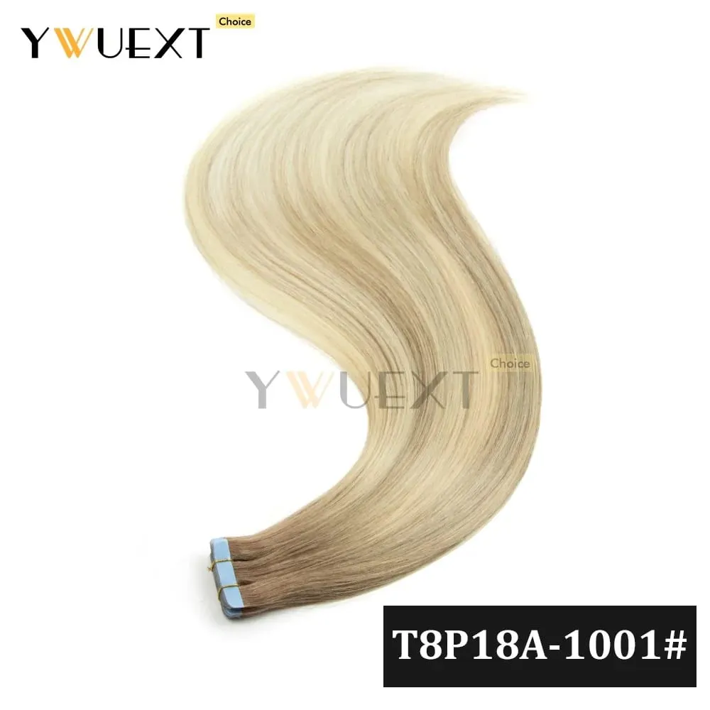 20pcs/Pack Gradient Colors Tape in Human Hair Extensions Add Volume And Length for Women 30g 16-20 inches Salon Quality YWUEXT