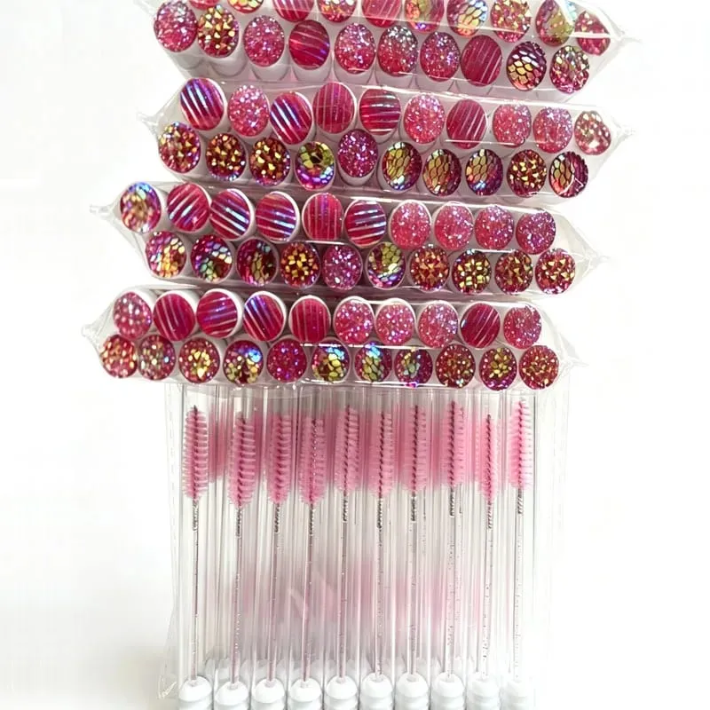 New 20/40pcs Disposable Eyelash Brush Tube Mascara Wands Tubes Dust-proof Lash Spoolies Storage Makeup Tool HZS36