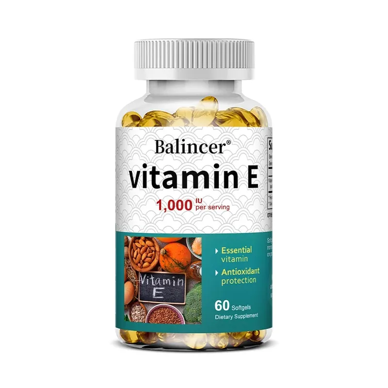 Natural Vitamin E Capsules Antioxidant Supplement Support Skin Hair Nail Heart Brain Cardiovascular & Immune System Wellness