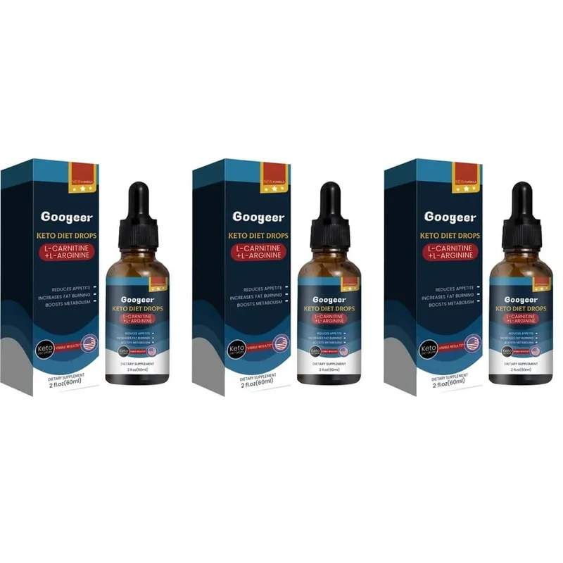 Googeer Keto Diet Drops New Formula with L-Carnitine Tartrate and L-Arginine HCl Plus Green Tea Leaf Extract 2 Fl Oz (60 ML)