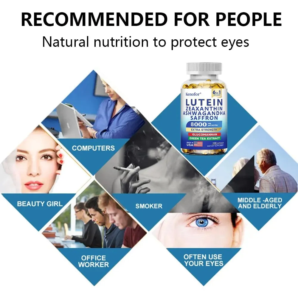 Lutein and Zeaxanthin Capsules - Eye Health Support Supplement Supports Overall Vision Vegan Friendly & Non-GMO 120 Softgels