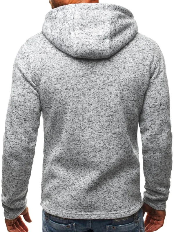 Men's Hoodie na may Side Zipper Pockets Manipis Lana Solid na Kulay Tracksuit Kaswal Araw-araw na Panlabas na Hooded Tracksuit Mahabang Manggas