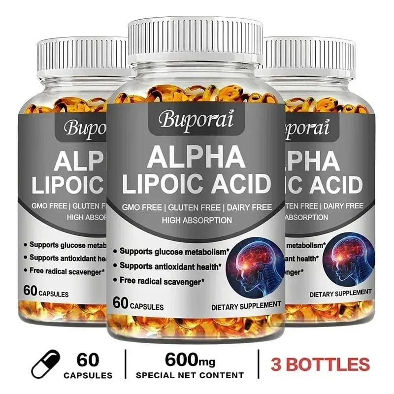Alpha Lipoic Acid 600mg - Powerful Antioxidants Skin Care Protecting Liver Brain and Nerve Health Energy Metabolism