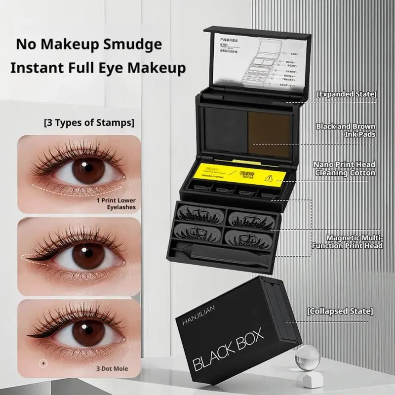 3 σε 1 Lower Eyelash Stamp Eyeliner & Mole Fast Εφαρμογή Φυσικό Φορητό σετ μακιγιάζ ματιών για αρχάριους που δεν γλιστράει
