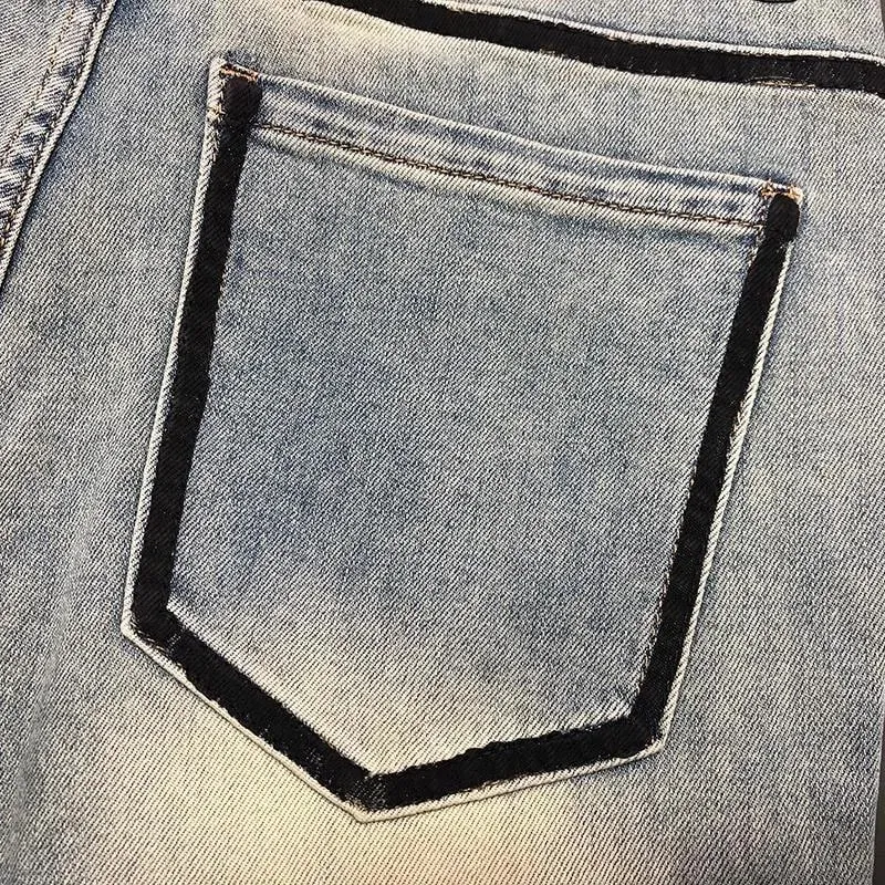 Spring and Autumn New Fashion Trend Solid Color Straight Leg Stretch Denim Jeans Men's Casual Sports Vintage High Quality Jeans