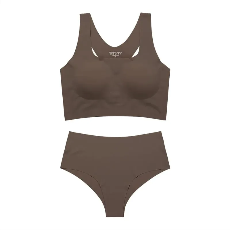 Hot Sale Women Wireless Bra Custom Bra And Shorts Sets Senza Cuciture Removeable Padded Seamless Women Bra And Panties Set