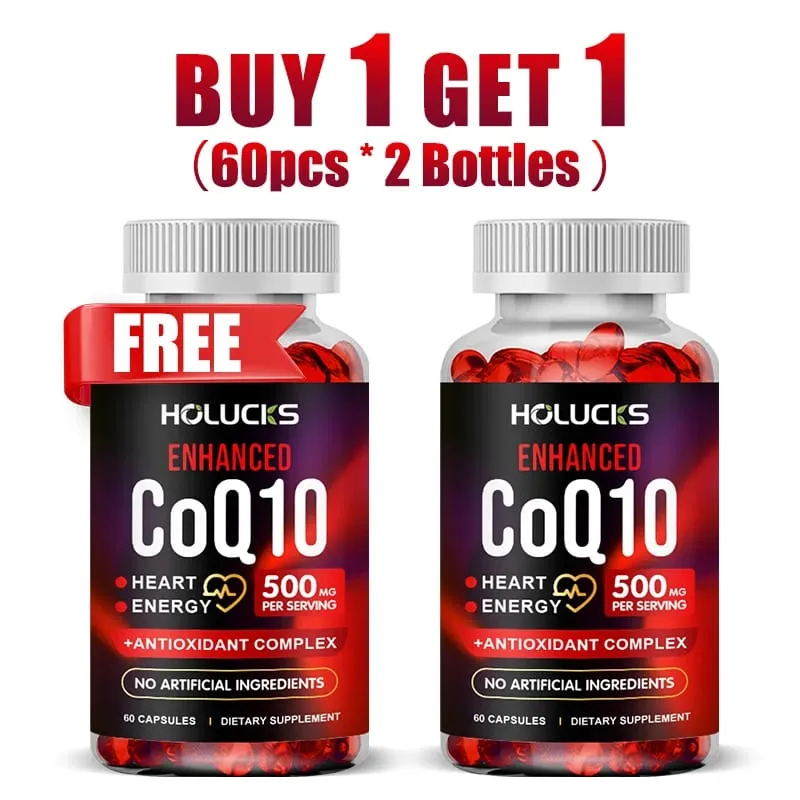 Holucks Pure CoQ10 Supplements with Bergamot Resveratrol Supports Cardiovascular & Antioxidant Health Immune Defense