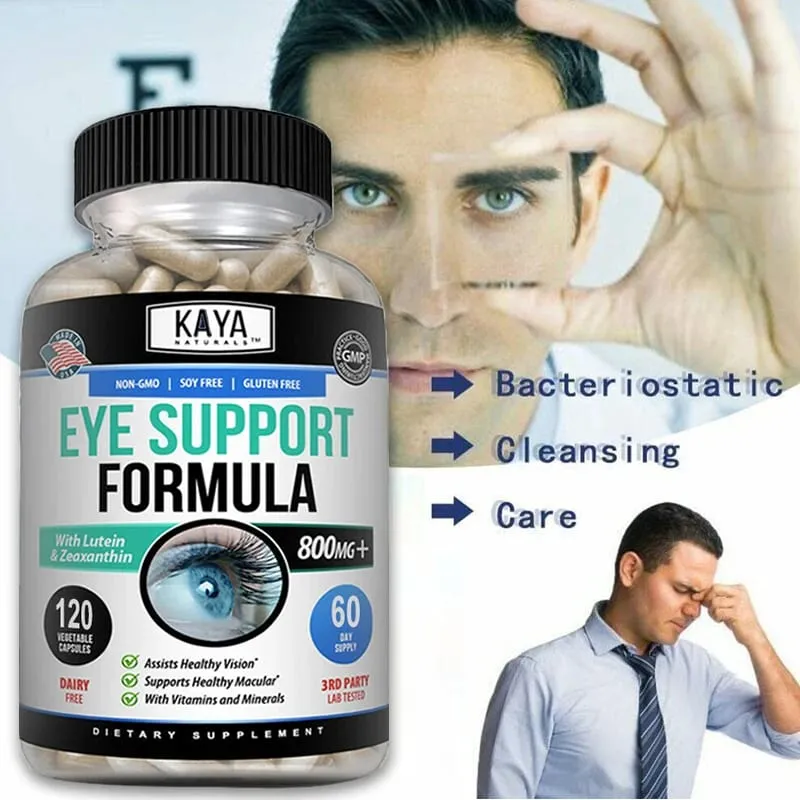 Eye Support Capsules Lutein Bilberry - Improve Vision Health Macula Healthy Macula Blue Light & Eye Fatigue Relief