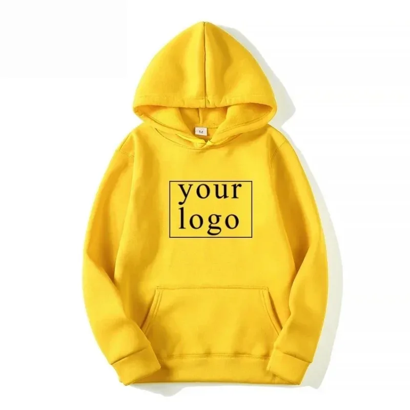 Hoodie DIY Teks Cetak Kustom Kasual Pria Wanita 2024 Logo Kustom Hoody Pribadi Hoodie Kustom Kaus Logo Teks