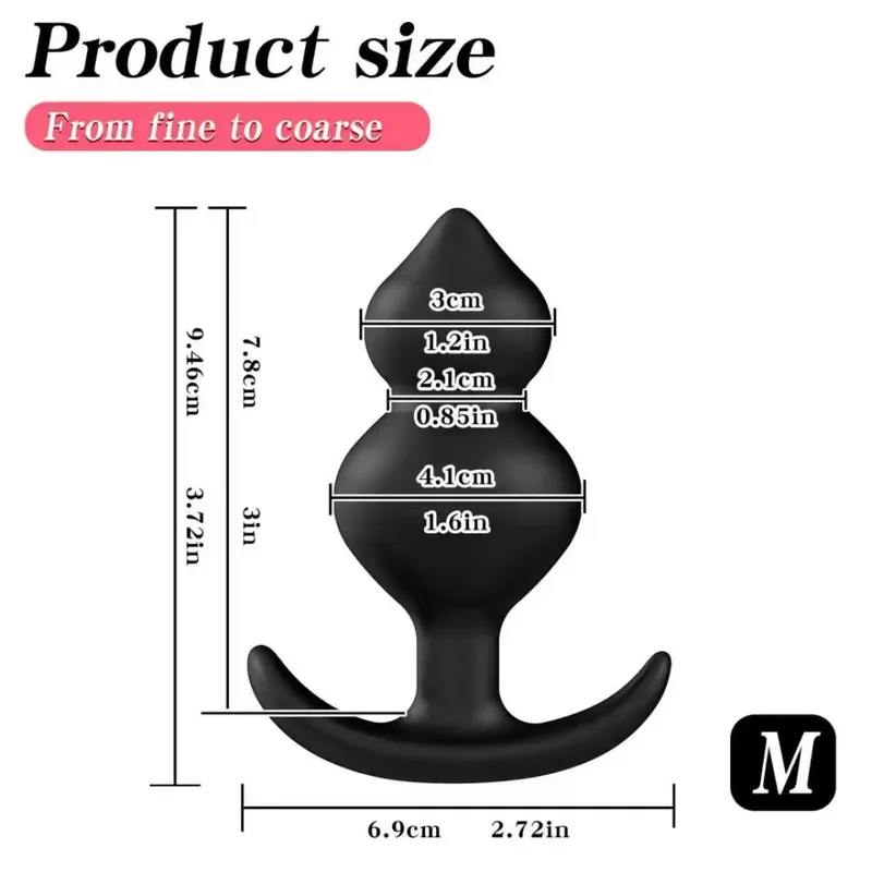 Anal Plug with Steel Balls Butt Plug Anal Beads Fetish Men Prostate Massager Sex Toys for Women Men Anal Dilator