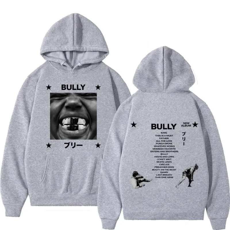 Kanye West Bully Album 2026 Tour Print Hoodie Men Women Gothic Punk O-Neck Pullover Loose Casual Hip-hop Streetwear Sweatshirts — image 6