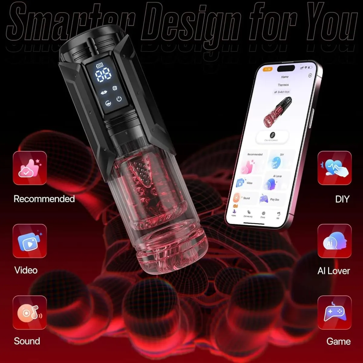 APP LED Automatic Male Masturbator Cup Vagina Masturbation Telescopic Rotation Blowjob Penis Pump Adult Sex Toys For Men