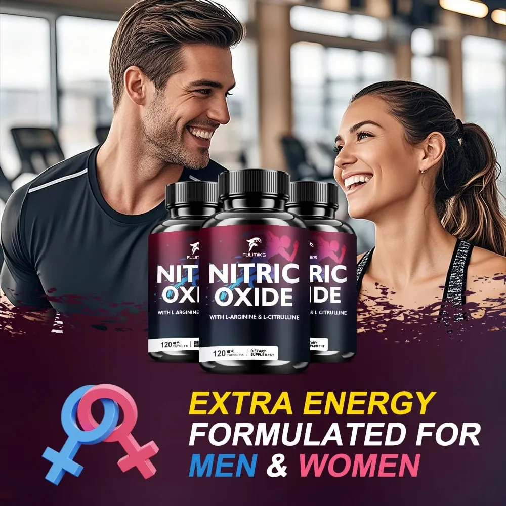 Nitric Oxide With L Arginine & L Citrulline Dietary Consumable Heart Health Men'S Vitality For Healthy Blood Flow