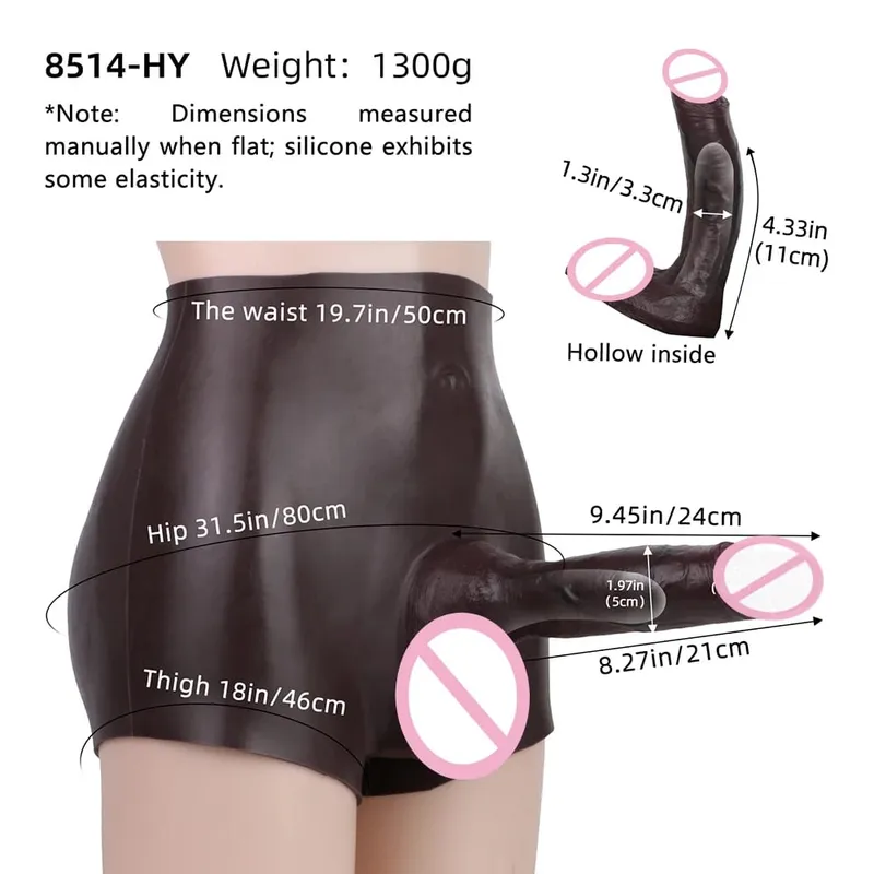 Ultra Realistic Hollow Dildo Trosor Silikontrosor Strapon Penis Extend Sleeve Byxor Sexleksaker För Män Dick Förstoring