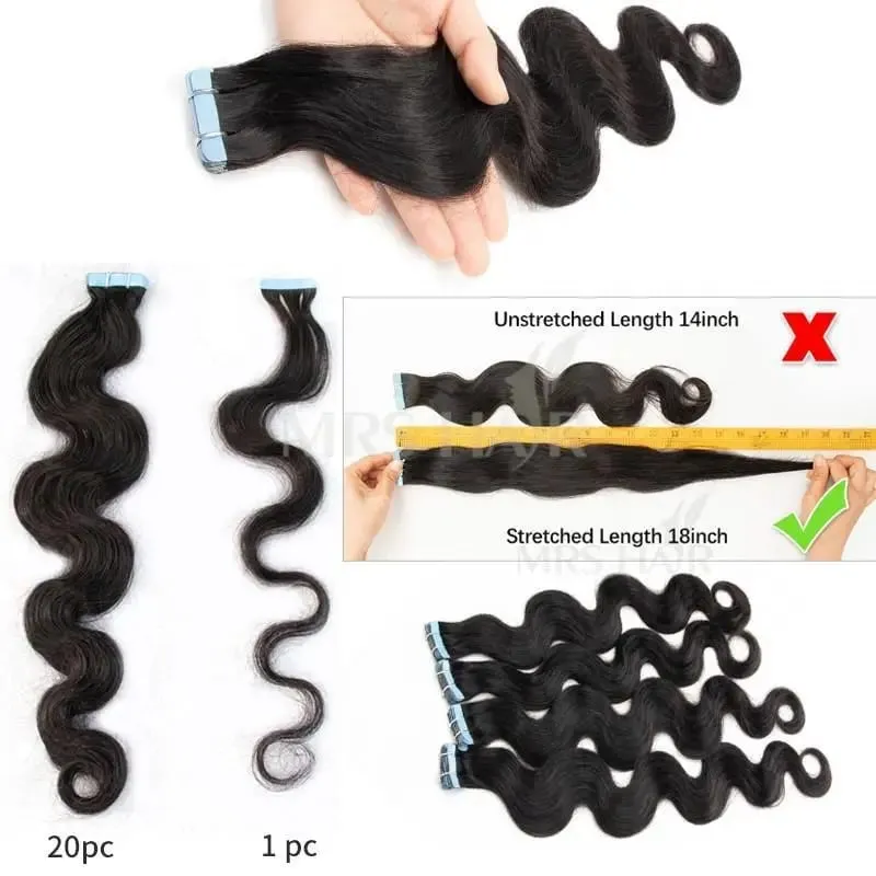 Body Wave Tape In Human Hair Extensions Remy Tape Hair Extensions Skin Weft Natural Hair Extensions Body Weavy 26 Inch