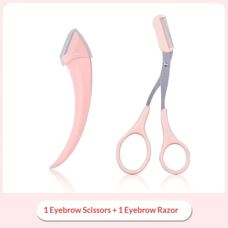 Eyebrow Grooming Set With Comb Eyebrow Scissors Curved Safety Eyebrow Razor Professional Makeup Trimming Tools for Beginners