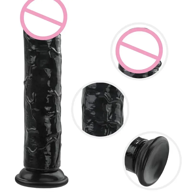 Realistic Black Dildo Cheap 6 Sizes Suction Cup Penis Butt Plug Long Dick G Spot Anal Vagina Masturbator Adult Sex Toy for Woman