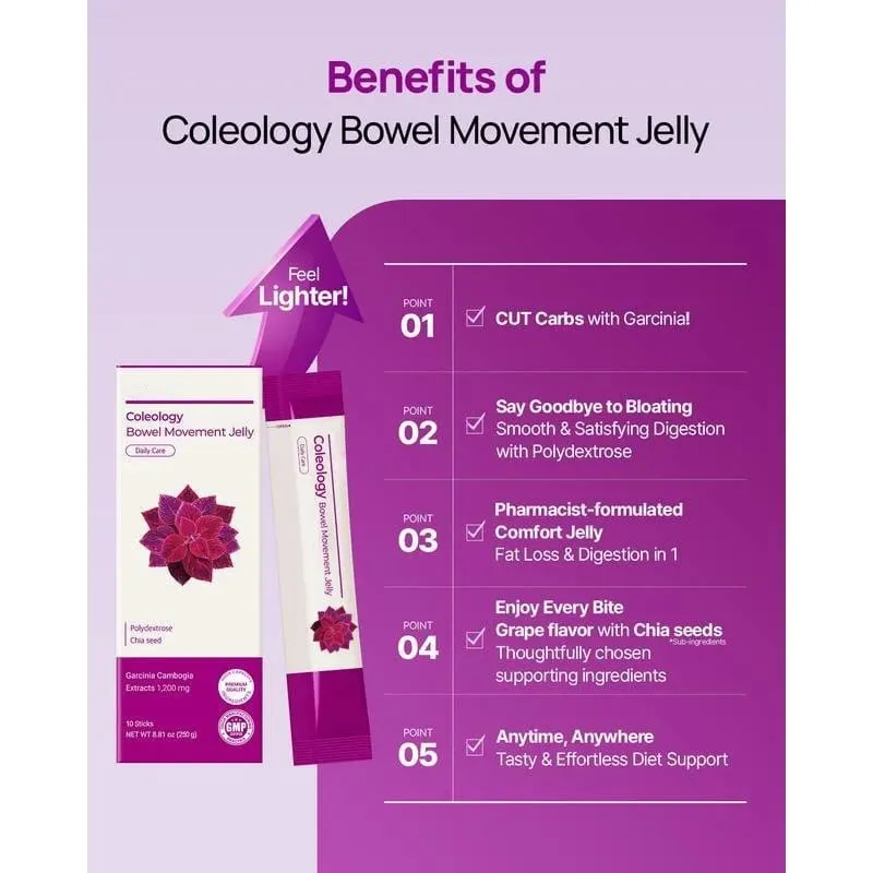 Foodology Coleology Cutting Jelly Promotes Metabolism Supports Gut Flora Balance Gently Detoxifies Garcinia Cambogia Supplements