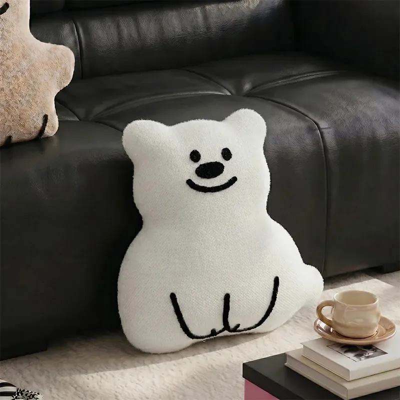 Cute Cartoon Stuffed Animal Cushion Cover Nordic Ins Style Plush Pillow Soft Sofa Living Room Decorative Pillow Case Home Decor