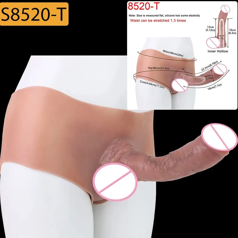 High Waist Strap-On Penis Sleeve насадка на член Skin Touch Hollow Penis Cover Silicone Wearable Extension Sex Toys For Men