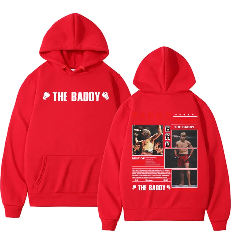 Paddy Pimblett The Baddy Retro Graphic Hoodies Men Women Fashion Violence Aesthetic Sweatshirt Fleece Casual High Quality Hooded