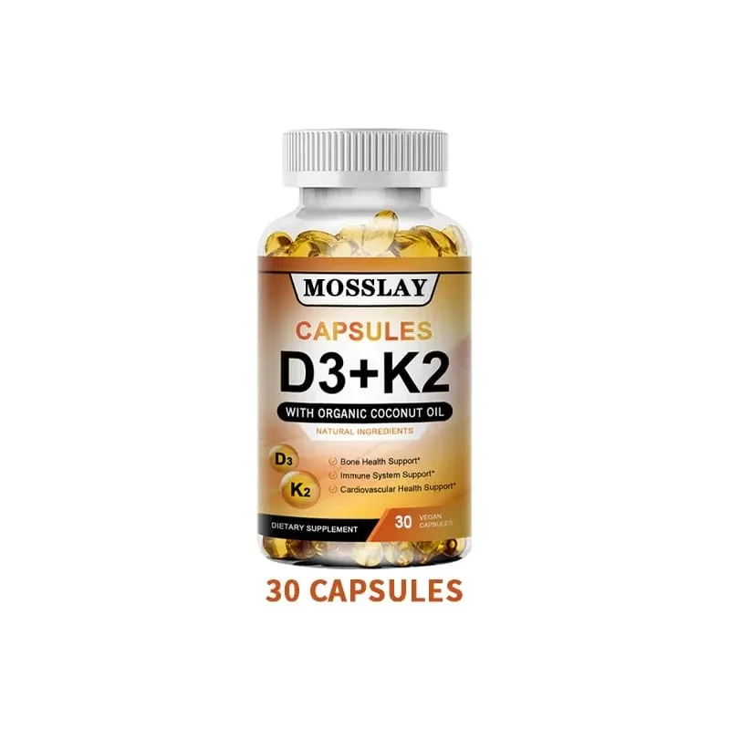 Vitamin K2 og D3 Supplement Premium Formula (30/60/120 kapsler)