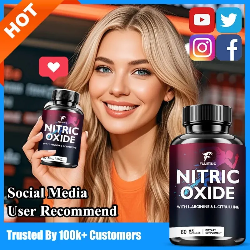 Nitric Oxide With L Arginine & L Citrulline Dietary Consumable Heart Health Men'S Vitality For Healthy Blood Flow
