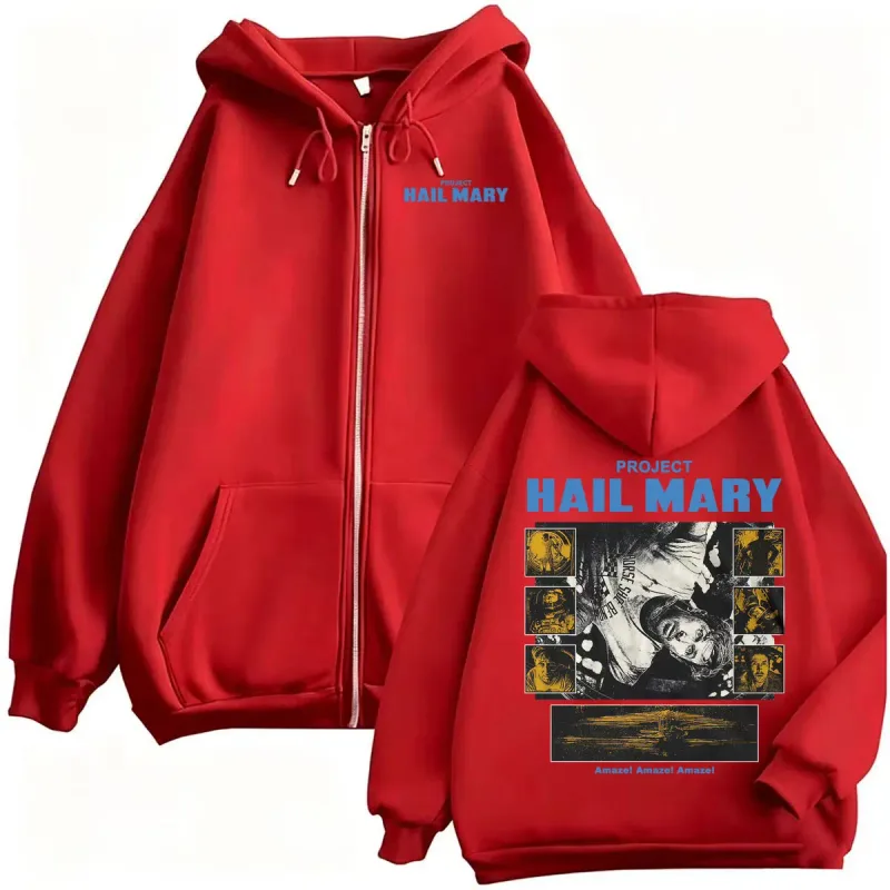 Project Hail Mary Zipper Hoodies Ryan Gosling 2026 Movie Classic Sweatshirt Jacket Coats Men Women Harajuku Gothic Zip Up Hoodie