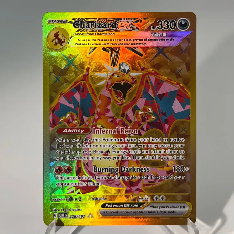 OBF PAL ASR Cards PTCG4-B EX Rainbow Ninetales Cleffa Charizard Rare Collection Battle Toys Gifts for Hobbies