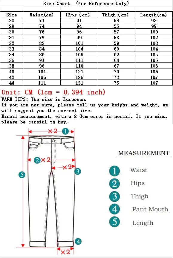 Wine Red Jeans Men Fashion Casual Classic Style Business Straight Slim Fit Trousers Male Advanced Pants 6 Colors Plus Size 28-44