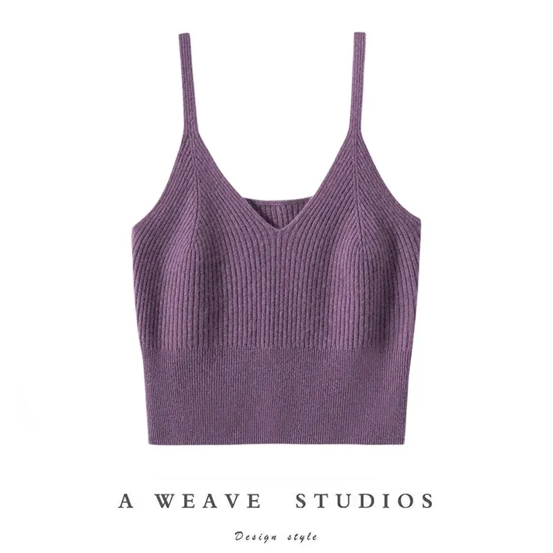 Women's Classic Cashmere Tank Top 100% Breathable Casual Sexy Versatile Fashionable Top for All Seasons