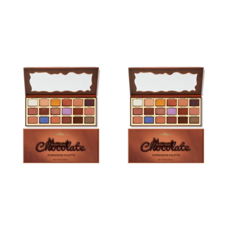 18 Color Chocolate Style Eyeshadow Palette Earth Colored Highlight Cool Tone Long Lasting Pigmented Eyeshadow Eye Makeup