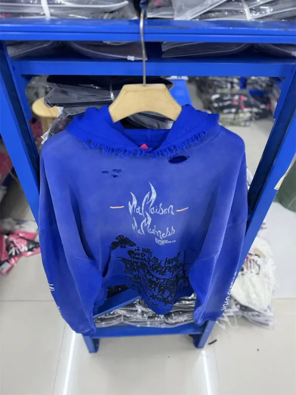 Autumn/Winter PH Vintage Letter Pattern Printed Washed Loose Hoodie Street Casual Cotton Versatile Sports Fashion Sweatshirt