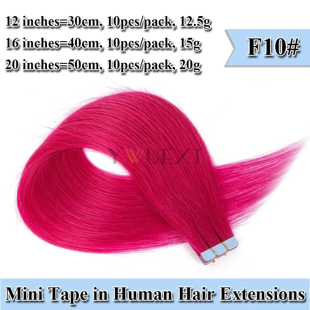 12-20 Inches Mini Tape in Human Hair in Fancy Colors Natural Straight Seamless Tape Hair Extensions for Outlet Hairstyles