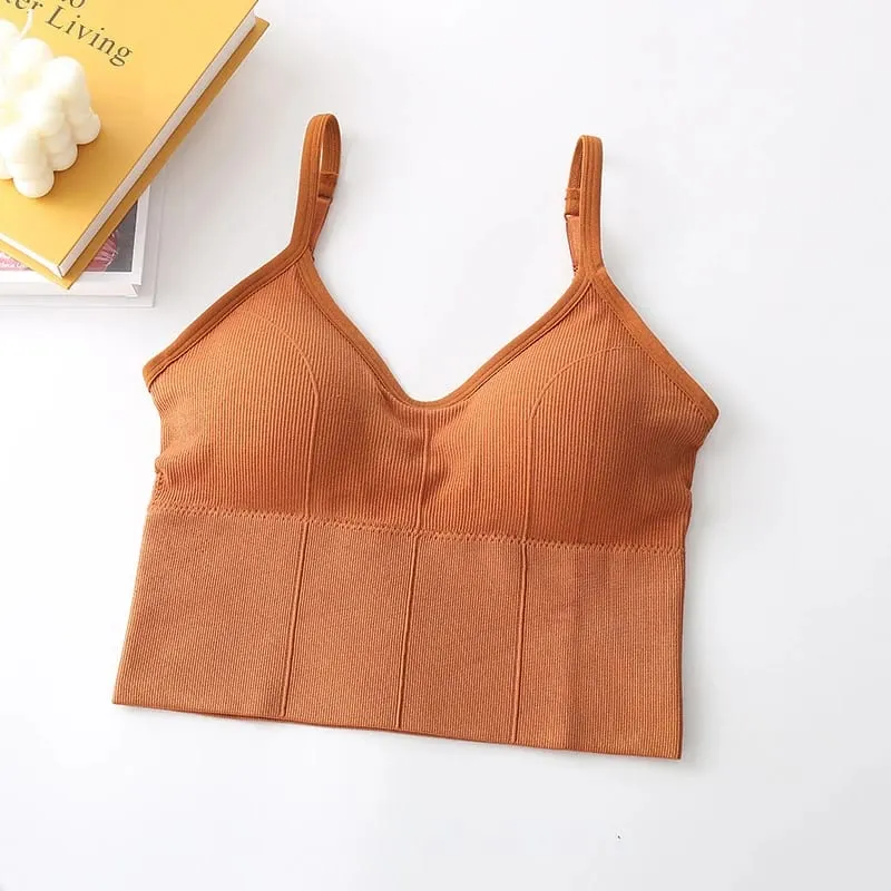 Sexy Backless Bralette Active Bra for Women Seamless Padded Bra Women Lingerie Cotton Wireless Long Tops Brassiere Bra