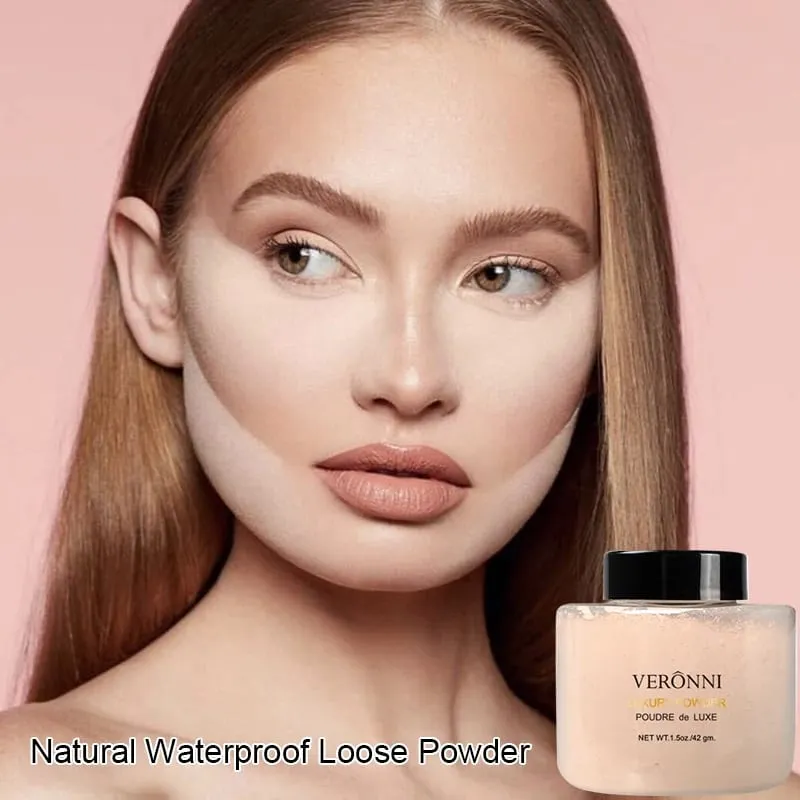 3-Piece Beginner Face Makeup Kit-Matte Waterproof Foundation Hydrating Primer Oil-Control Loose Powder Full Coverage Concealer