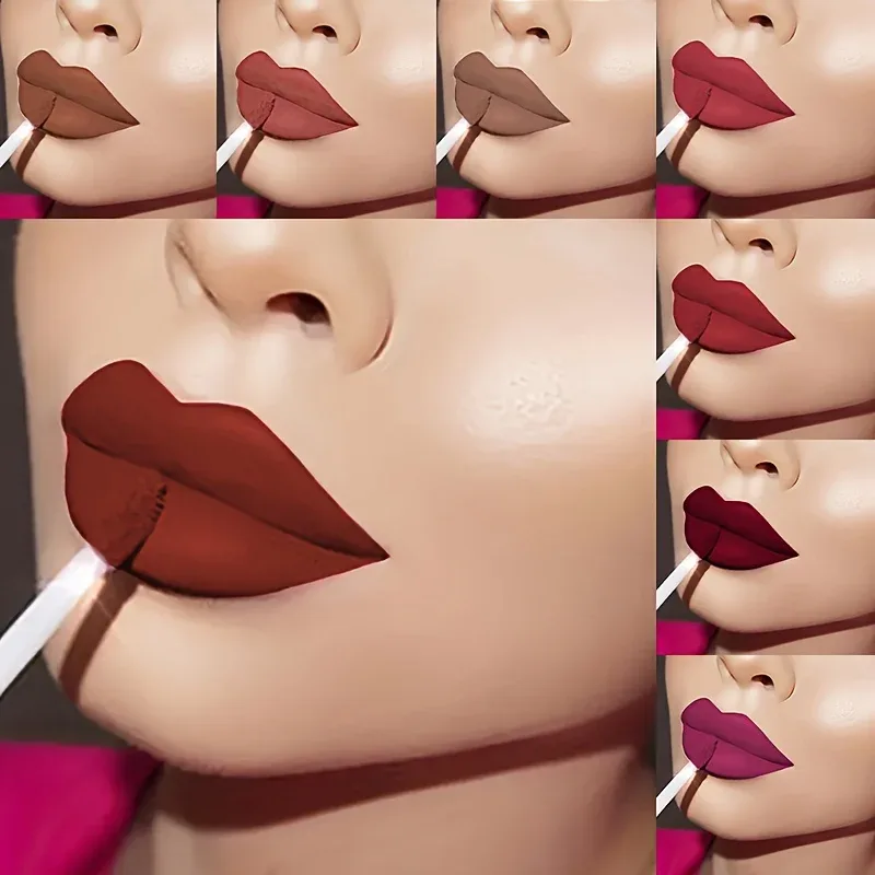 High Pigmented Matte Lip Glaze - Long-Lasting Smudge Proof Liquid ลิปสติกแต่งหน้าของขวัญวันวาเลนไทน์ของขวัญวันสตรี