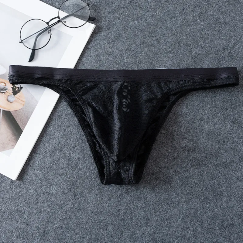 Men Thongs Briefs Jacquard Sheer Men's Underwear Sexy Accessories Hot Low Rise Pouch Very Hot Lingerie Breathable Underpants
